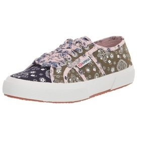 Superga Bandana Print Green Blue Pink NWT